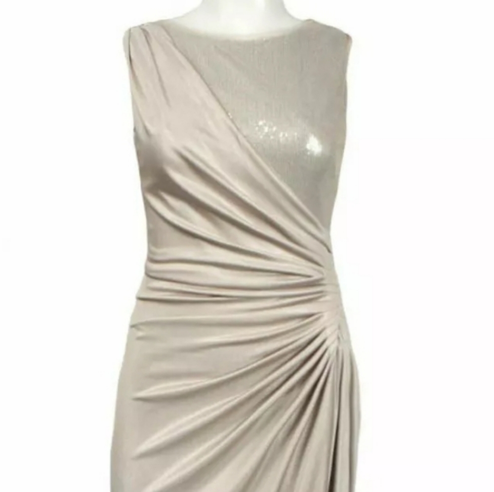 Adrianna Papell Sequin and Metallic Jersey Dress